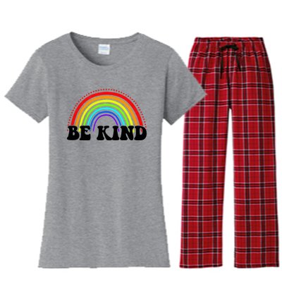 Be Kind Rainbow Positive Quote Women's Flannel Pajama Set