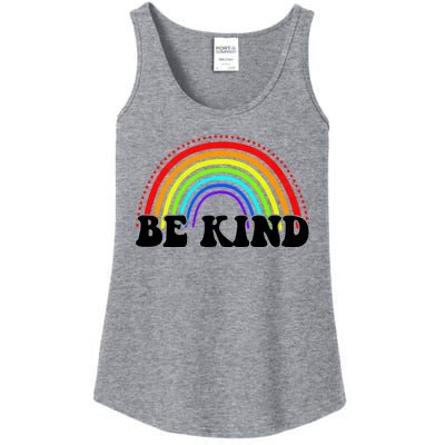 Be Kind Rainbow Positive Quote Ladies Essential Tank