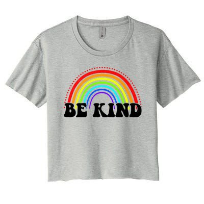 Be Kind Rainbow Positive Quote Women's Crop Top Tee