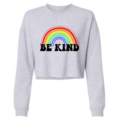 Be Kind Rainbow Positive Quote Cropped Pullover Crew