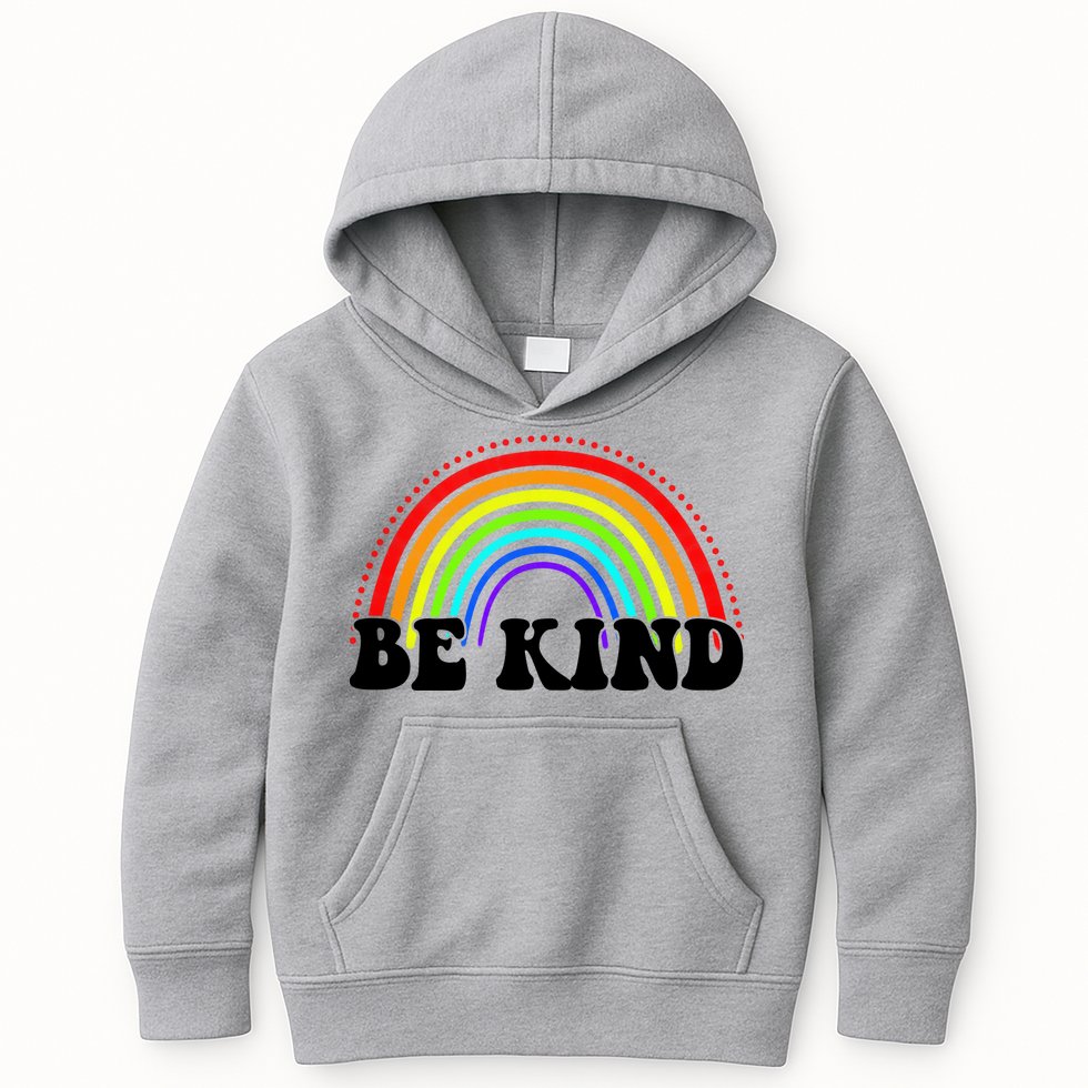 Be Kind Rainbow Positive Quote Kids Hoodie