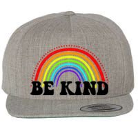 Be Kind Rainbow Positive Quote Wool Snapback Cap