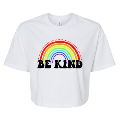 Be Kind Rainbow Positive Quote Bella+Canvas Jersey Crop Tee