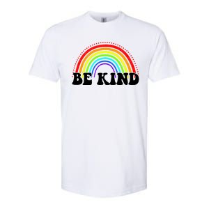 Be Kind Rainbow Positive Quote Softstyle CVC T-Shirt