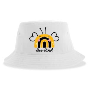 Bee Kind Rainbow Honey Bumble Bee Kindness Sustainable Bucket Hat