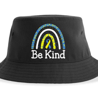 Be Kind Rainbow World Down Syndrome Awareness Day Sustainable Bucket Hat