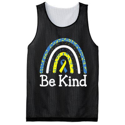 Be Kind Rainbow World Down Syndrome Awareness Day Mesh Reversible Basketball Jersey Tank