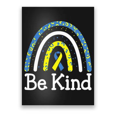 Be Kind Rainbow World Down Syndrome Awareness Day Poster