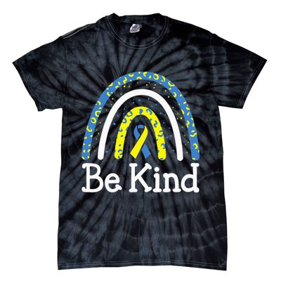 Be Kind Rainbow World Down Syndrome Awareness Day Tie-Dye T-Shirt