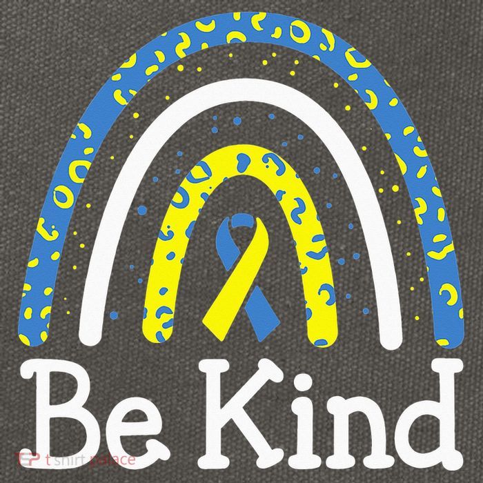 Be Kind Rainbow World Down Syndrome Awareness Day Cotton Canvas Backpack