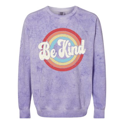 Be Kind Retro Vintage Distressed Motivation Inspiration Meaningful Gift Colorblast Crewneck Sweatshirt