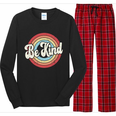 Be Kind Retro Vintage Distressed Motivation Inspiration Meaningful Gift Long Sleeve Pajama Set