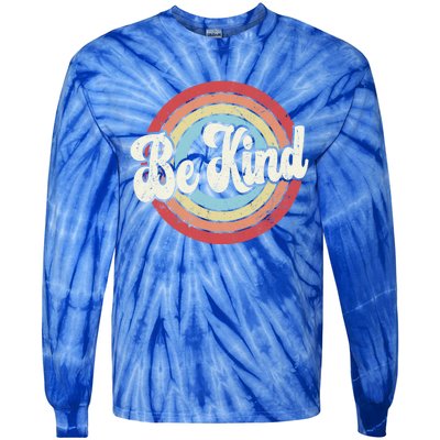 Be Kind Retro Vintage Distressed Motivation Inspiration Meaningful Gift Tie-Dye Long Sleeve Shirt