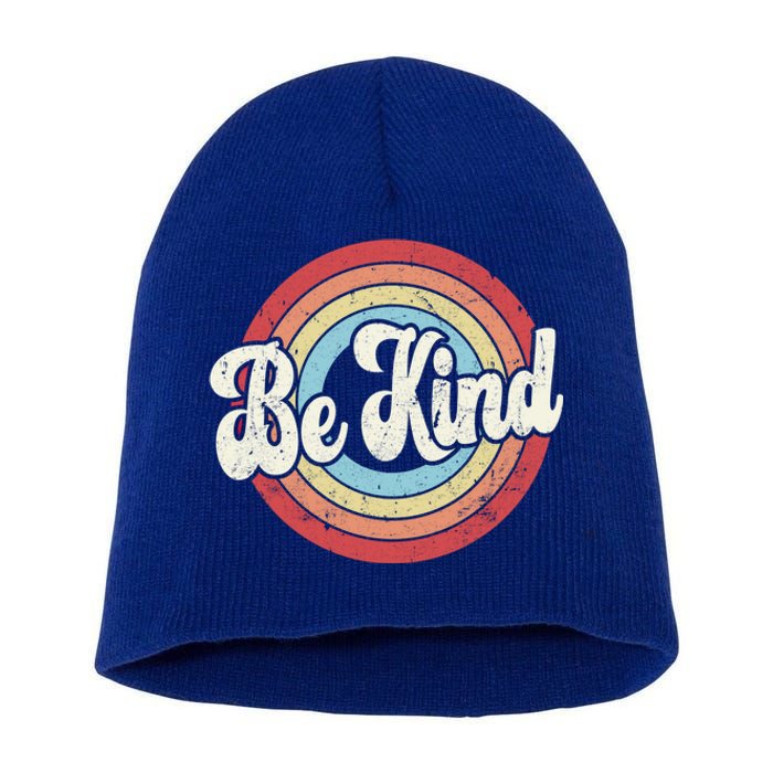 Be Kind Retro Vintage Distressed Motivation Inspiration Meaningful Gift Short Acrylic Beanie