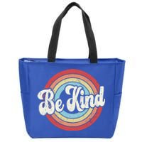 Be Kind Retro Vintage Distressed Motivation Inspiration Meaningful Gift Zip Tote Bag