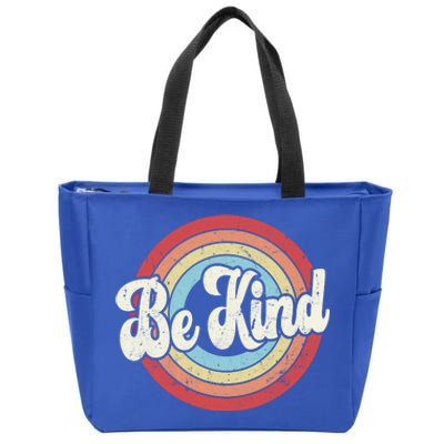 Be Kind Retro Vintage Distressed Motivation Inspiration Meaningful Gift Zip Tote Bag