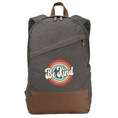 Be Kind Retro Vintage Distressed Motivation Inspiration Meaningful Gift Cotton Canvas Backpack