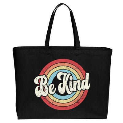 Be Kind Retro Vintage Distressed Motivation Inspiration Meaningful Gift Cotton Canvas Jumbo Tote