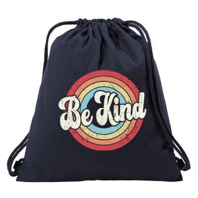 Be Kind Retro Vintage Distressed Motivation Inspiration Meaningful Gift Drawstring Bag