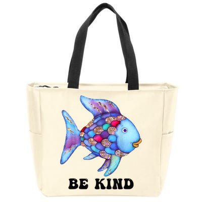 Be Kind Rainbow Fish Teacher Life Teaching Back To School Zip Tote Bag