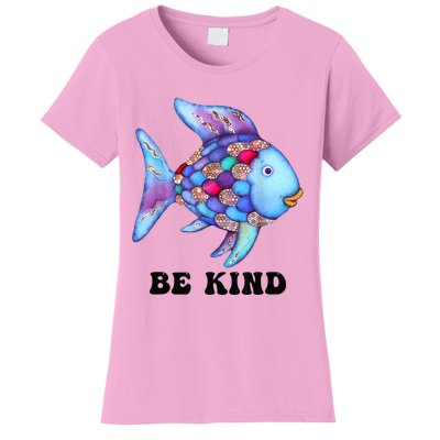 Be Kind Rainbow Fish Teacher Life Teaching Back To School Women's T-Shirt