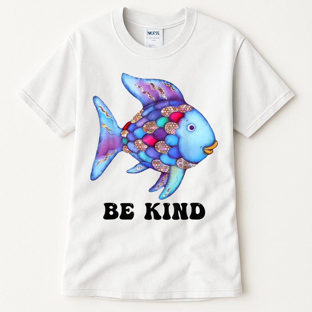 Be Kind Rainbow Fish Teacher Life Teaching Back To School Tall T-Shirt