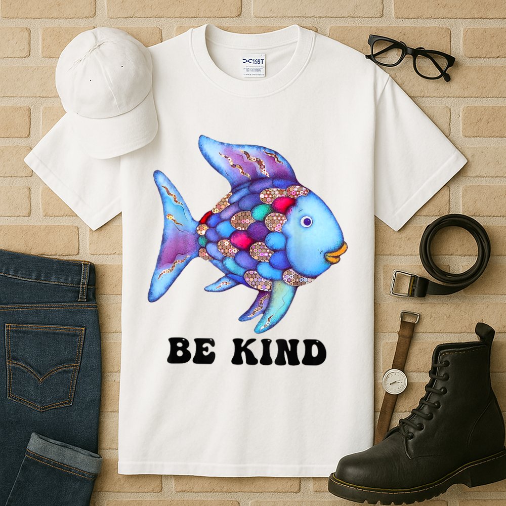 Be Kind Rainbow Fish Teacher Life Teaching Back To School Tall T-Shirt
