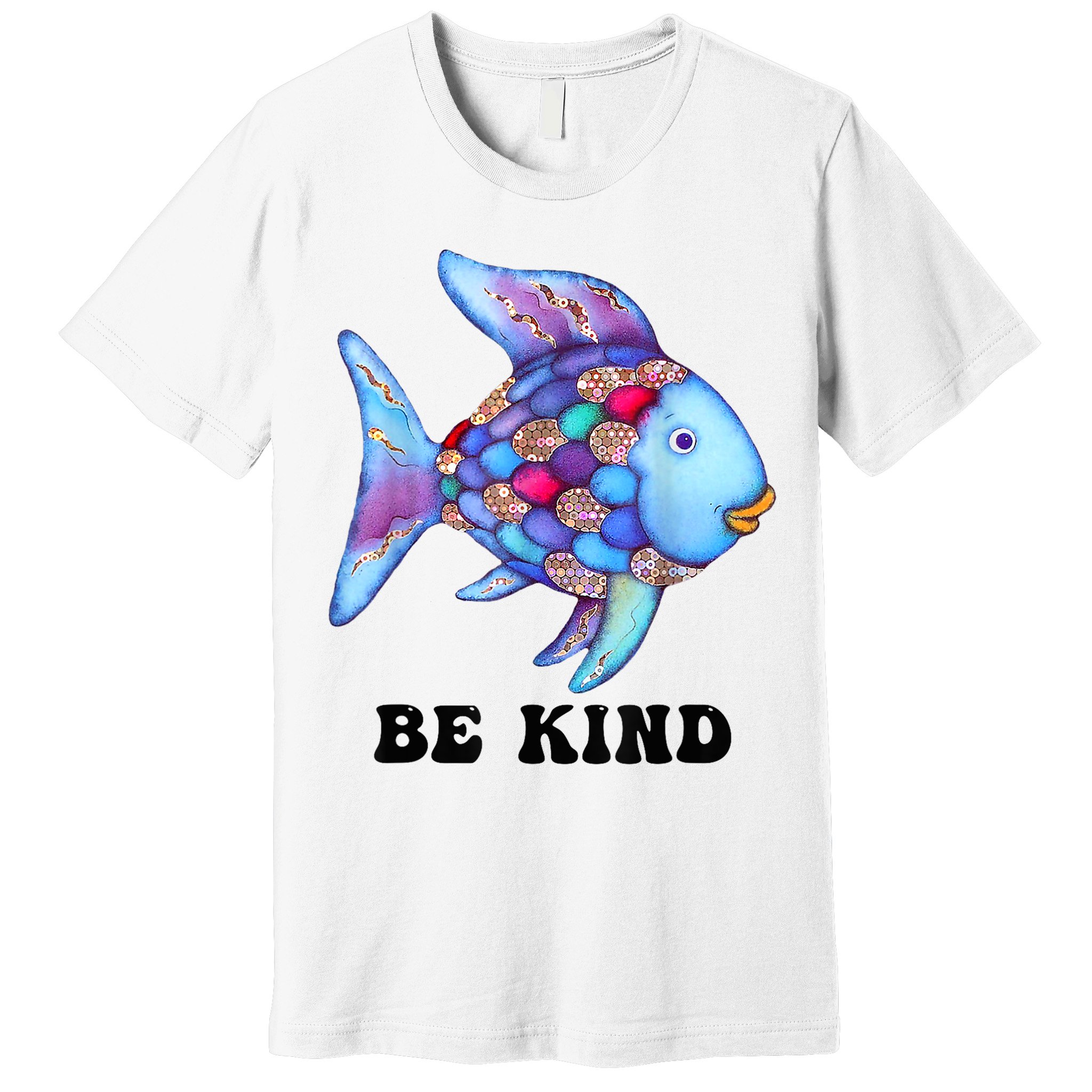 Be Kind Rainbow Fish Teacher Life Teaching Back To School Premium T-Shirt