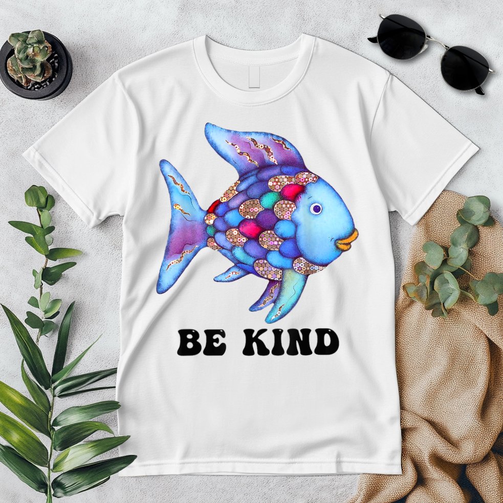 Be Kind Rainbow Fish Teacher Life Teaching Back To School Premium T-Shirt