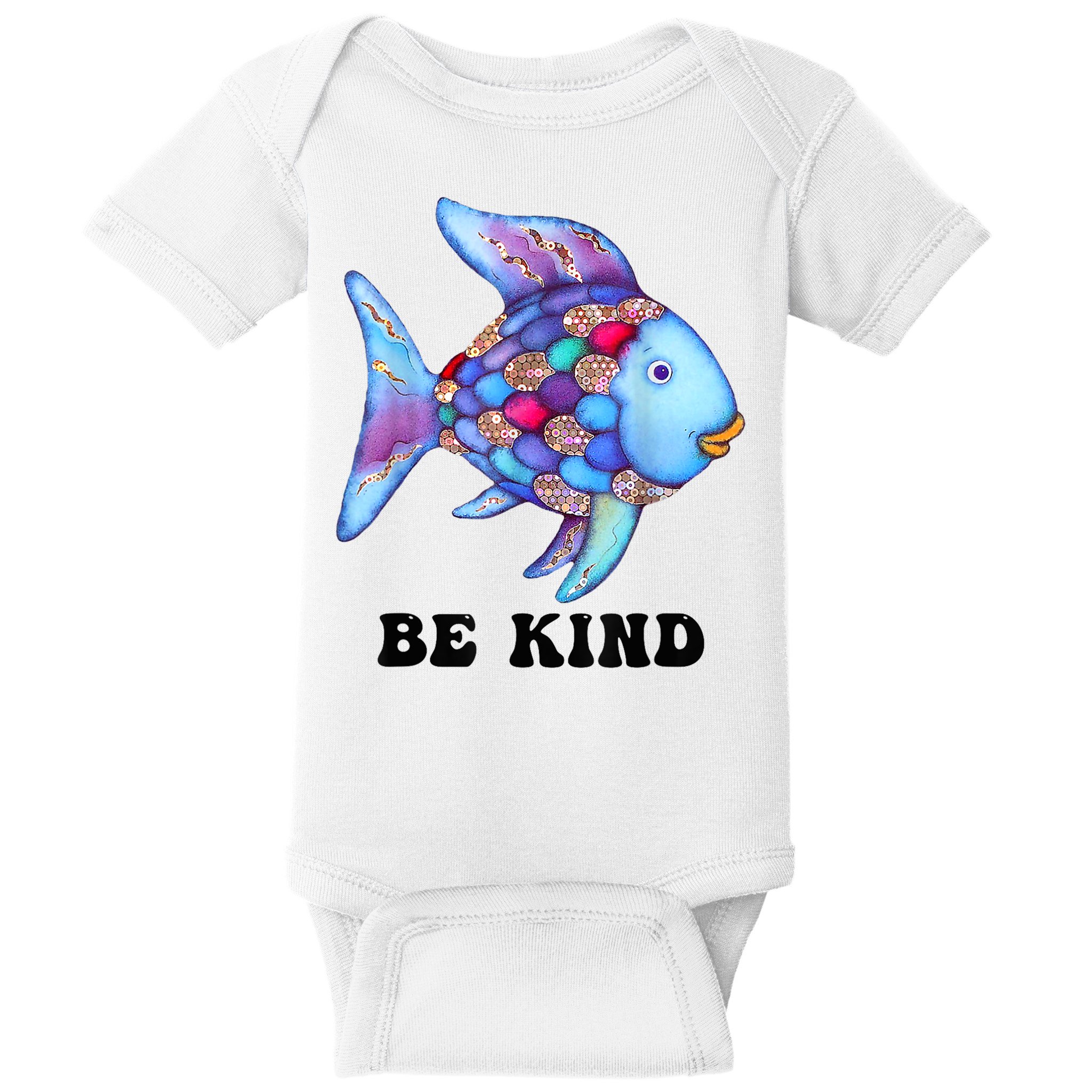 Be Kind Rainbow Fish Teacher Life Teaching Back To School Baby Bodysuit