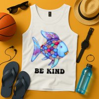 Be Kind Rainbow Fish Teacher Life Teaching Back To School Tank Top