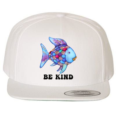 Be Kind Rainbow Fish Teacher Life Teaching Back To School Wool Snapback Cap