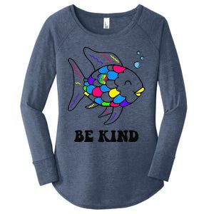 Be Kind Rainbow Fish Teacher Life Teaching Back To School Women's Perfect Tri Tunic Long Sleeve Shirt