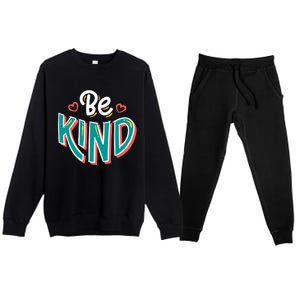 Be Kind Retro Kindness Quote Premium Crewneck Sweatsuit Set