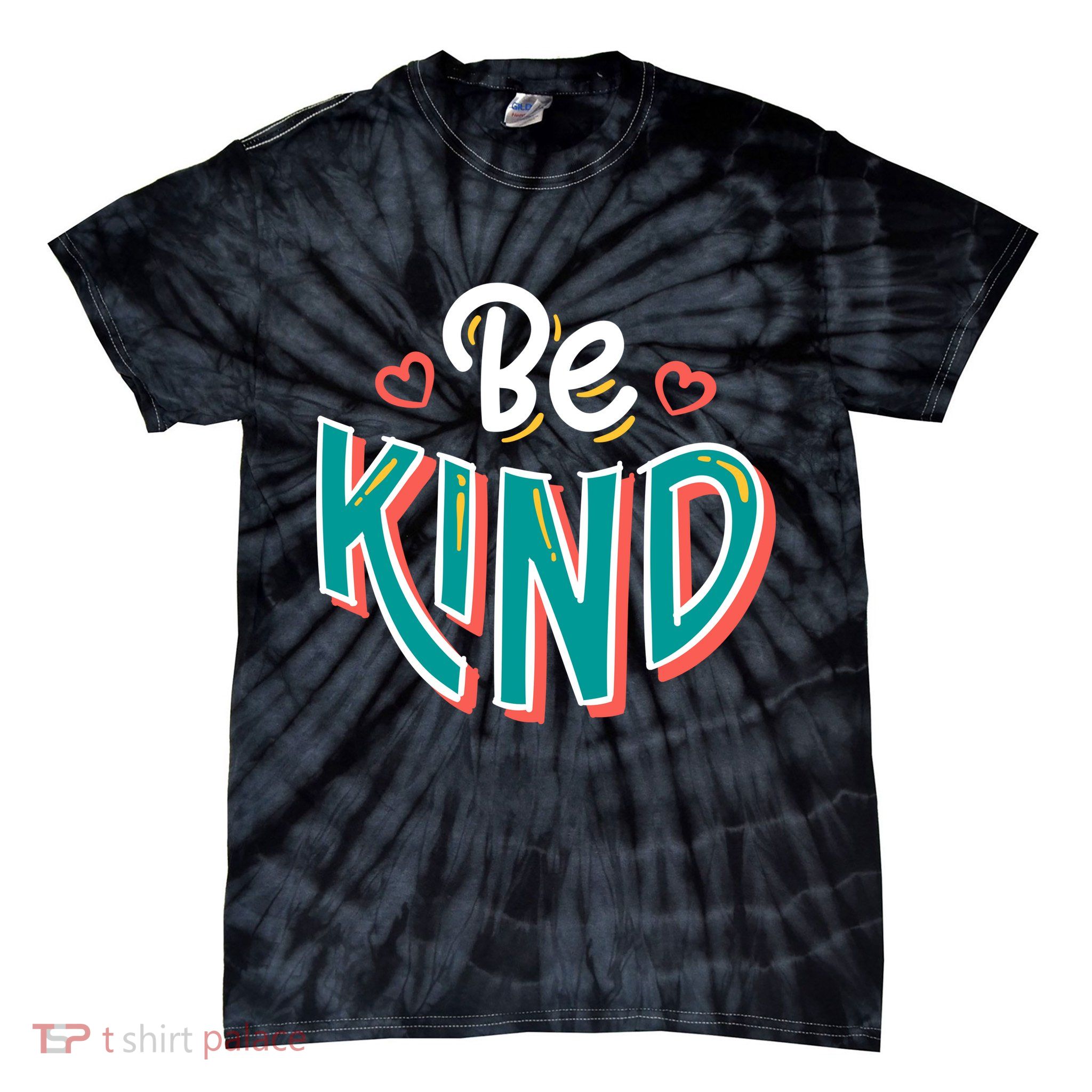 Be Kind Retro Kindness Quote Tie-Dye T-Shirt