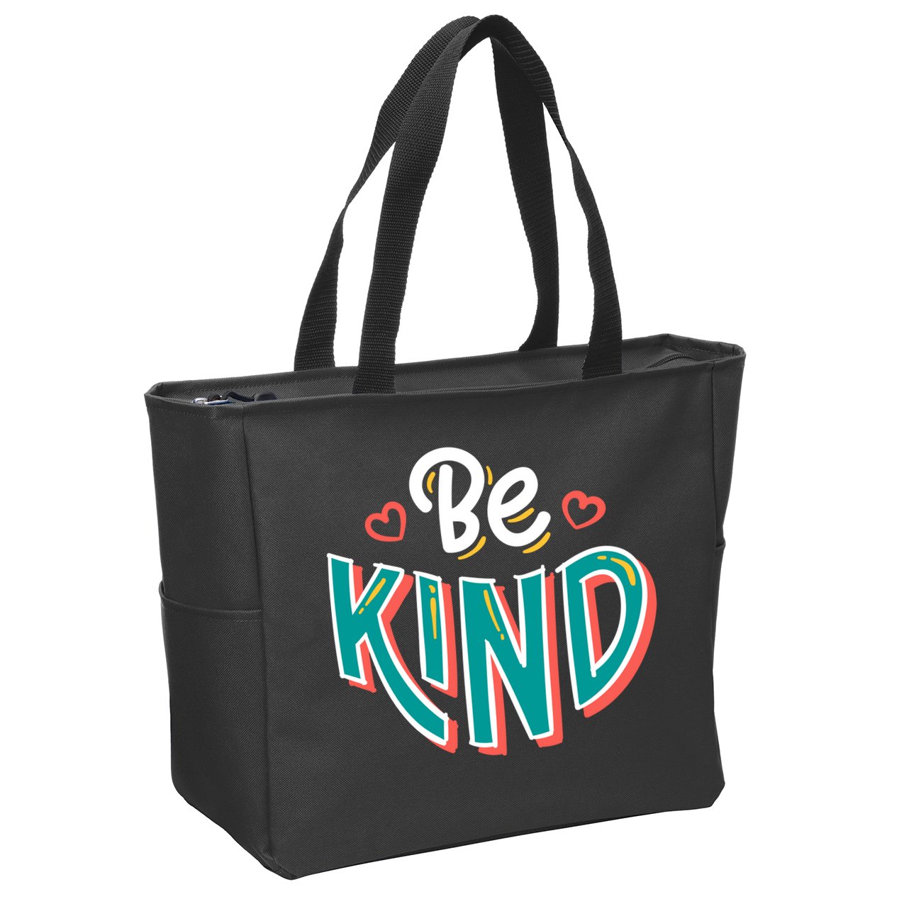 Be Kind Retro Kindness Quote Zip Tote Bag