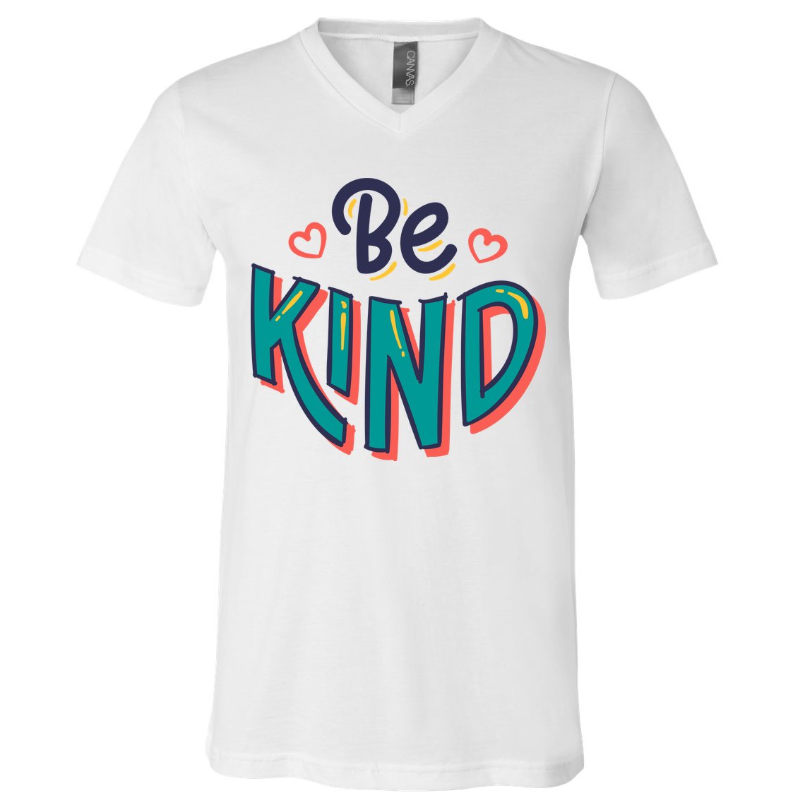 Be Kind Retro Kindness Quote V-Neck T-Shirt