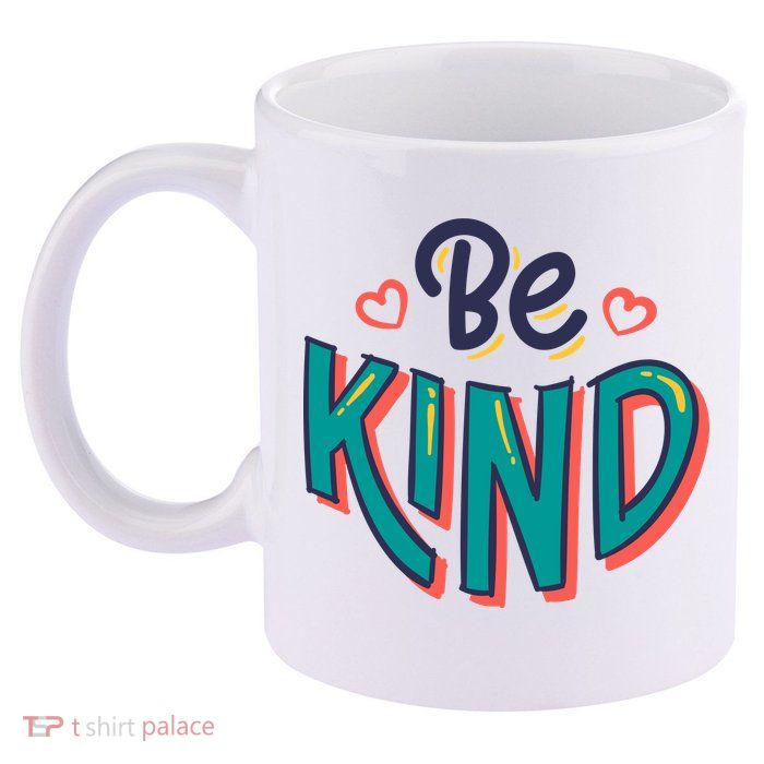 Be Kind Retro Kindness Quote 11oz C Handle Ceramic Mug
