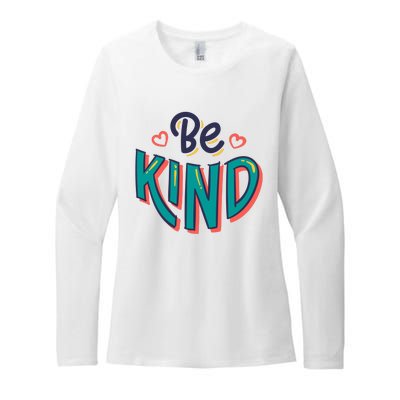 Be Kind Retro Kindness Quote Womens CVC Long Sleeve Shirt