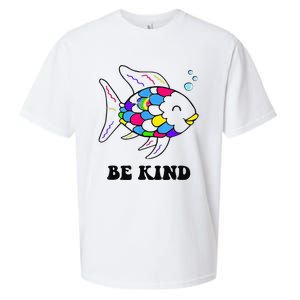 Be Kind Rainbow Fish Teacher Life Teaching Back To School Sueded Cloud Jersey T-Shirt