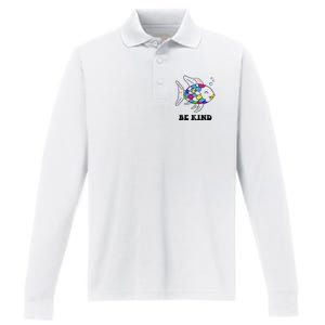 Be Kind Rainbow Fish Teacher Life Teaching Back To School Performance Long Sleeve Polo