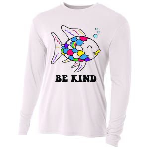 Be Kind Rainbow Fish Teacher Life Teaching Back To School Cooling Performance Long Sleeve Crew