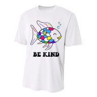 Be Kind Rainbow Fish Teacher Life Teaching Back To School Performance Sprint T-Shirt