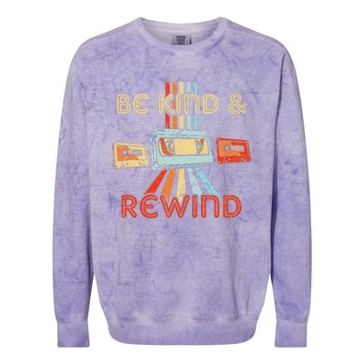 Be Kind & Rewind Vintage 90S Nostalgic 80S Throwback Colorblast Crewneck Sweatshirt