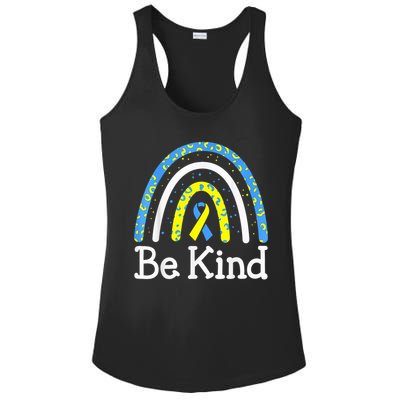 Be Kind Rainbow World Down Syndrome Awareness Day Ladies PosiCharge Competitor Racerback Tank