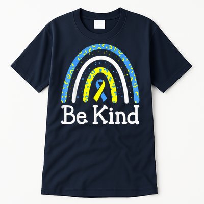 Be Kind Rainbow World Down Syndrome Awareness Day Tall T-Shirt