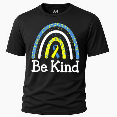 Be Kind Rainbow World Down Syndrome Awareness Day Cooling Performance Crew T-Shirt