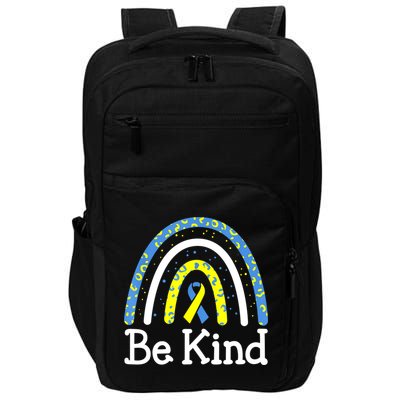 Be Kind Rainbow World Down Syndrome Awareness Day Impact Tech Backpack