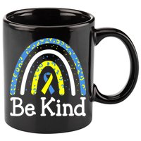 Be Kind Rainbow World Down Syndrome Awareness Day 11oz C Handle Ceramic Mug