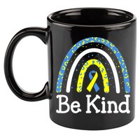 Be Kind Rainbow World Down Syndrome Awareness Day 11oz C Handle Ceramic Mug